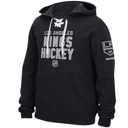 NHL Los Angeles Kings Reebok Stitch Em Up Lace Hoodie - Black