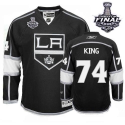 Dwight King Reebok Los Angeles Kings Premier Black Home 2014 Stanley Cup Patch NHL Jersey