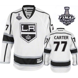 Jeff Carter Reebok Los Angeles Kings Premier White Away 2014 Stanley Cup Patch NHL Jersey