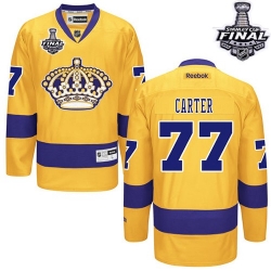 Jeff Carter Reebok Los Angeles Kings Premier Gold Alternate 2014 Stanley Cup Patch NHL Jersey