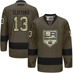 Kyle Clifford Reebok Los Angeles Kings Authentic Green Salute to Service NHL Jersey