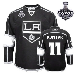 Anze Kopitar Reebok Los Angeles Kings Premier Black Home 2014 Stanley Cup Patch NHL Jersey