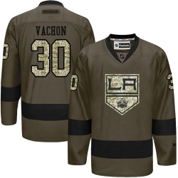 Rogie Vachon Reebok Los Angeles Kings Authentic Green Salute to Service NHL Jersey