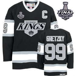 Wayne Gretzky CCM Los Angeles Kings Authentic Black Throwback 2014 Stanley Cup Patch NHL Jersey