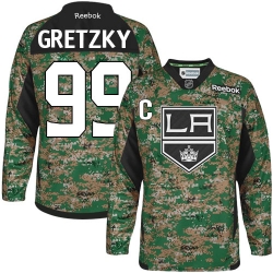 Wayne Gretzky Youth Reebok Los Angeles Kings Authentic Camo Veterans Day Practice NHL Jersey
