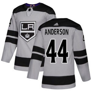Mikey Anderson Men's Adidas Los Angeles Kings Authentic Gray Alternate Jersey
