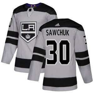 Terry Sawchuk Men's Adidas Los Angeles Kings Authentic Gray Alternate Jersey