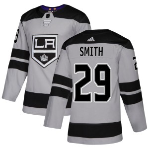 Billy Smith Men's Adidas Los Angeles Kings Authentic Gray Alternate Jersey