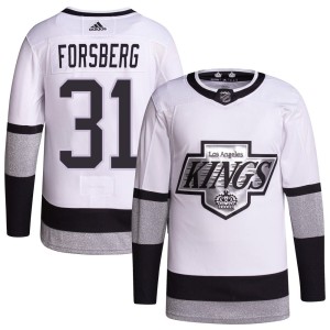 Anton Forsberg Youth Adidas Los Angeles Kings Authentic White 2021/22 Alternate Primegreen Pro Player Jersey