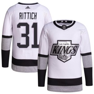 David Rittich Youth Adidas Los Angeles Kings Authentic White 2021/22 Alternate Primegreen Pro Player Jersey