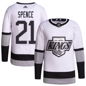 Jordan Spence Youth Adidas Los Angeles Kings Authentic White 2021/22 Alternate Primegreen Pro Player Jersey