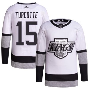 Alex Turcotte Youth Adidas Los Angeles Kings Authentic White 2021/22 Alternate Primegreen Pro Player Jersey