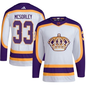 Marty Mcsorley Men's Adidas Los Angeles Kings Authentic White Reverse Retro 2.0 Jersey