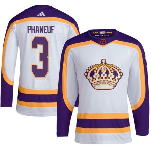Dion Phaneuf Men's Adidas Los Angeles Kings Authentic White Reverse Retro 2.0 Jersey