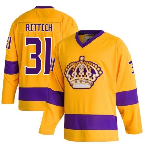 David Rittich Youth Adidas Los Angeles Kings Authentic Gold Classics Jersey
