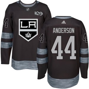 Mikey Anderson Men's Los Angeles Kings Authentic Black 1917-2017 100th Anniversary Jersey