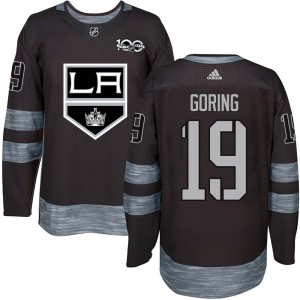 Butch Goring Men's Los Angeles Kings Authentic Black 1917-2017 100th Anniversary Jersey