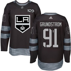 Carl Grundstrom Men's Los Angeles Kings Authentic Black 1917-2017 100th Anniversary Jersey