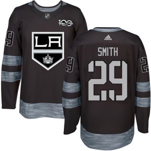 Billy Smith Men's Los Angeles Kings Authentic Black 1917-2017 100th Anniversary Jersey