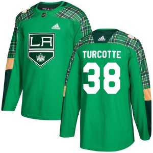Alex Turcotte Youth Adidas Los Angeles Kings Authentic Green St. Patrick's Day Practice Jersey