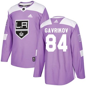 Vladislav Gavrikov Men's Adidas Los Angeles Kings Authentic Purple Fights Cancer Practice Jersey
