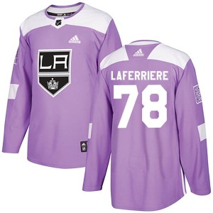 Alex Laferriere Men's Adidas Los Angeles Kings Authentic Purple Fights Cancer Practice Jersey