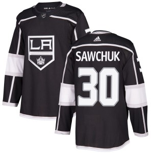 Terry Sawchuk Men's Adidas Los Angeles Kings Authentic Black Home Jersey