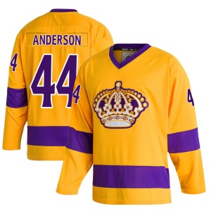 Mikey Anderson Men's Adidas Los Angeles Kings Authentic Gold Classics Jersey