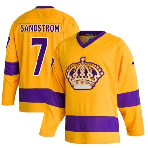 Tomas Sandstrom Men's Adidas Los Angeles Kings Authentic Gold Classics Jersey