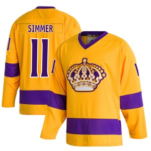 Charlie Simmer Men's Adidas Los Angeles Kings Authentic Gold Classics Jersey