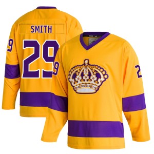 Billy Smith Men's Adidas Los Angeles Kings Authentic Gold Classics Jersey