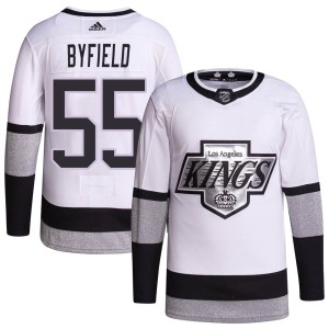 Quinton Byfield Men's Adidas Los Angeles Kings Authentic White 2021/22 Alternate Primegreen Pro Player Jersey