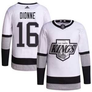 Marcel Dionne Men's Adidas Los Angeles Kings Authentic White 2021/22 Alternate Primegreen Pro Player Jersey