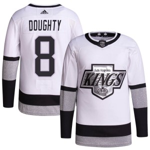 Drew Doughty Men's Adidas Los Angeles Kings Authentic White 2021/22 Alternate Primegreen Pro Player Jersey
