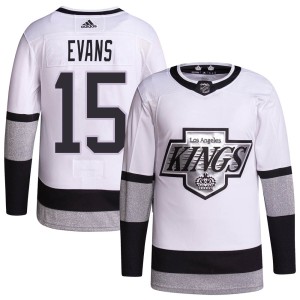 Daryl Evans Men's Adidas Los Angeles Kings Authentic White 2021/22 Alternate Primegreen Pro Player Jersey