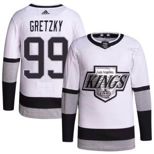 Wayne Gretzky Men's Adidas Los Angeles Kings Authentic White 2021/22 Alternate Primegreen Pro Player Jersey