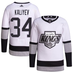 Arthur Kaliyev Men's Adidas Los Angeles Kings Authentic White 2021/22 Alternate Primegreen Pro Player Jersey