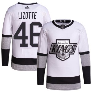 Blake Lizotte Men's Adidas Los Angeles Kings Authentic White 2021/22 Alternate Primegreen Pro Player Jersey