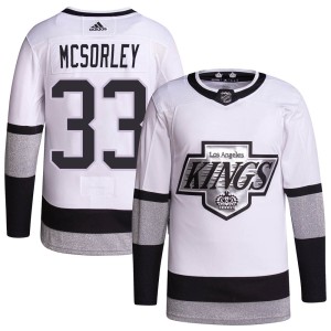 Marty Mcsorley Men's Adidas Los Angeles Kings Authentic White 2021/22 Alternate Primegreen Pro Player Jersey