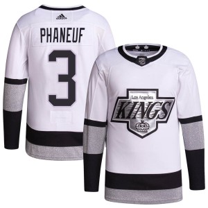 Dion Phaneuf Men's Adidas Los Angeles Kings Authentic White 2021/22 Alternate Primegreen Pro Player Jersey