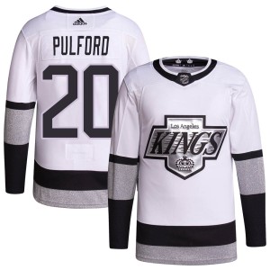 Bob Pulford Men's Adidas Los Angeles Kings Authentic White 2021/22 Alternate Primegreen Pro Player Jersey