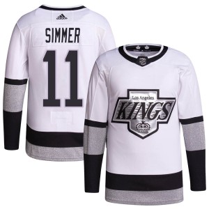 Charlie Simmer Men's Adidas Los Angeles Kings Authentic White 2021/22 Alternate Primegreen Pro Player Jersey