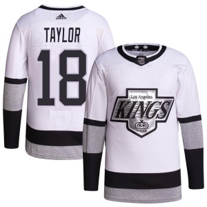 Dave Taylor Men's Adidas Los Angeles Kings Authentic White 2021/22 Alternate Primegreen Pro Player Jersey