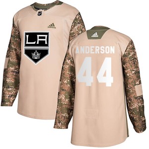 Mikey Anderson Youth Adidas Los Angeles Kings Authentic Camo ized Veterans Day Practice Jersey