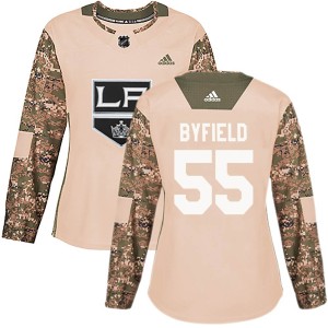 Quinton Byfield Women's Adidas Los Angeles Kings Authentic Camo Veterans Day Practice Jersey