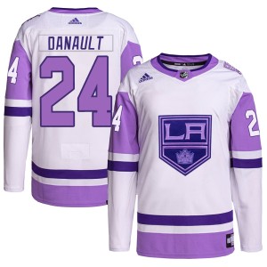Phillip Danault Men's Adidas Los Angeles Kings Authentic White/Purple Hockey Fights Cancer Primegreen Jersey