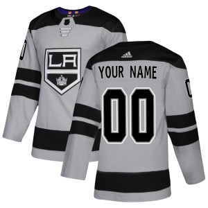 Custom Men's Adidas Los Angeles Kings Authentic Gray Custom Alternate Jersey