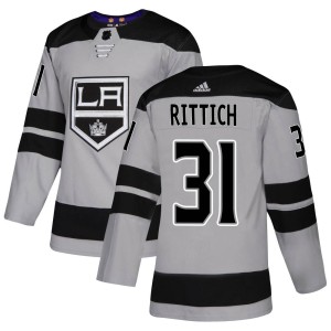 David Rittich Men's Adidas Los Angeles Kings Authentic Gray Alternate Jersey