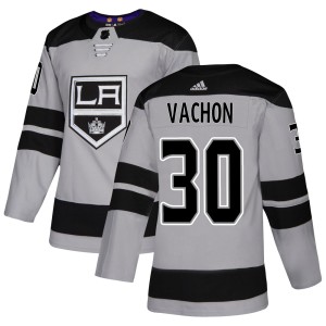 Rogie Vachon Men's Adidas Los Angeles Kings Authentic Gray Alternate Jersey