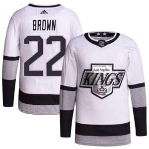 Logan Brown Youth Adidas Los Angeles Kings Authentic White 2021/22 Alternate Primegreen Pro Player Jersey
